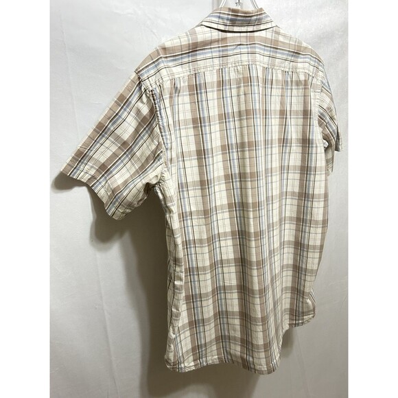 Timberland Mens Large Short Sleeve Button Down Plaid Shirt - Picture 9 of 12